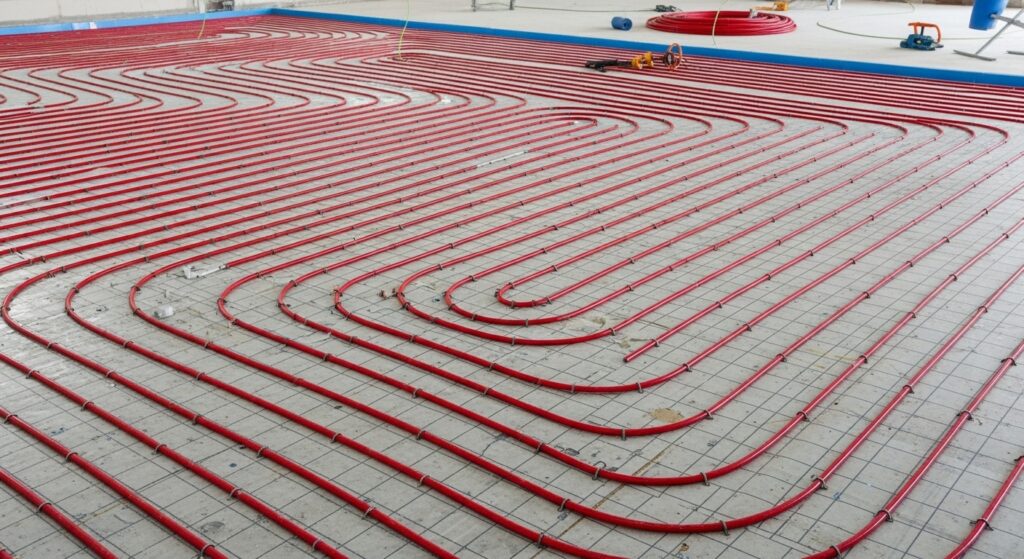 Underfloor heating pipes