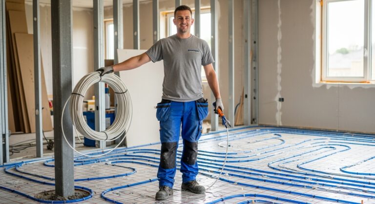 An underfloor heating engineer